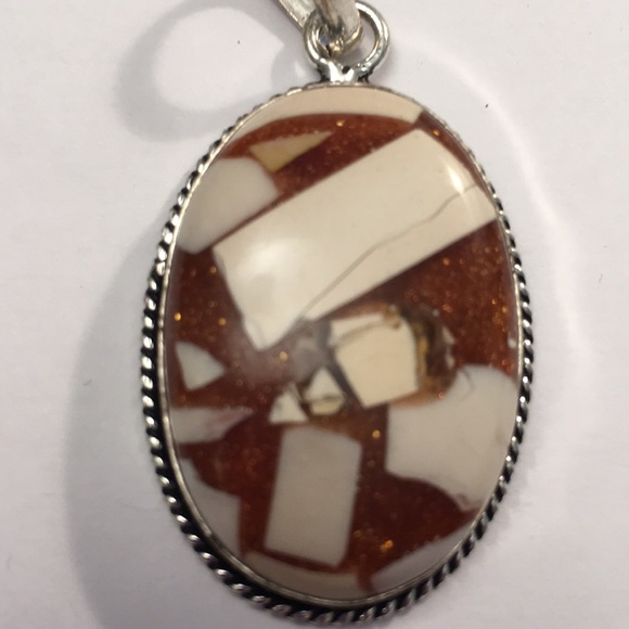 Stunning COPPER MOOKAITE and Sterling PENDANT - Picture 2 of 2